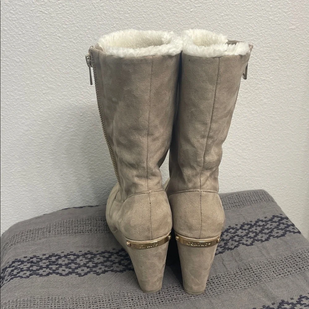 Juicy Couture Beige Wedge Boots